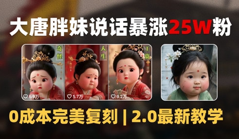 AI大唐胖贵妃说话2.0，40条视频暴涨40w粉，附独家变现攻略-创新Ovo