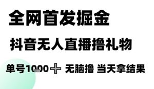 全网首发掘金抖音无人直播撸礼物,单号1k +无脑撸,当天拿结果【揭秘】-创新Ovo