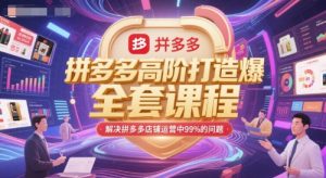 拼多多高阶打造爆款全套课程,解决拼多多店铺运营中99%的问题-创新Ovo