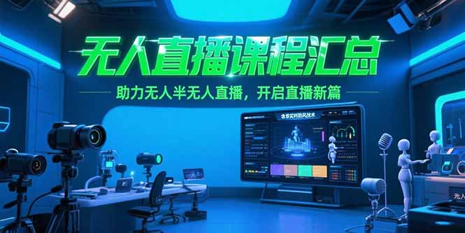 无人直播课程汇总，含非实时防风技术，助力无人半无人直播，开启直播新篇-创新Ovo