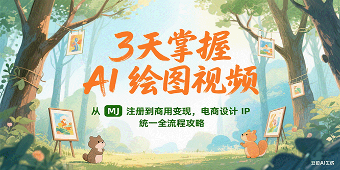 3天掌握AI绘图视频，从MJ 注册到商用变现，电商设计IP统一全流程攻略-创新Ovo