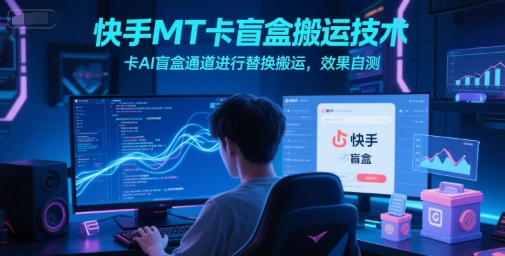 快手MT卡盲盒搬运技术，卡AI盲盒通道进行替换搬运，效果自测-创新Ovo
