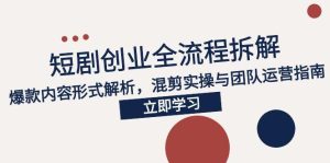 2025短剧创业全流程拆解，爆款内容形式解析，混剪实操与团队运营指南-创新Ovo