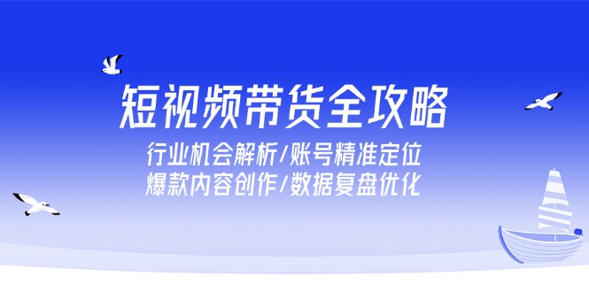 短视频带货全攻略，行业机会解析/账号精准定位/爆款内容创作/数据复盘优化-创新Ovo