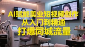 AI赋能美业短视频创作，从入门到精通，打爆同城流量，超级AI工具短视频实操落地-创新Ovo