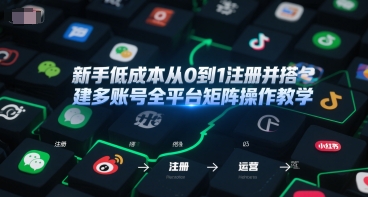 新手低成本从0到1注册并搭建多账号全平台矩阵操作教学，手机号-邮箱-IP-工具-创新Ovo
