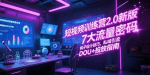 短视频训练营2.0新版,7大流量密码/钩子设计技巧/私域引流/DOU+投放指南-创新Ovo