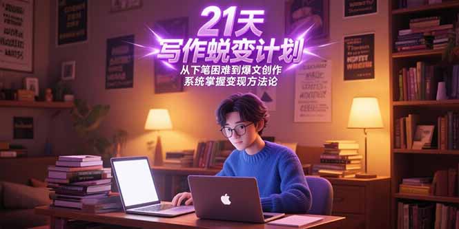 21天写作蜕变计划，从下笔困难到爆文创作，系统掌握变现方法论-创新Ovo