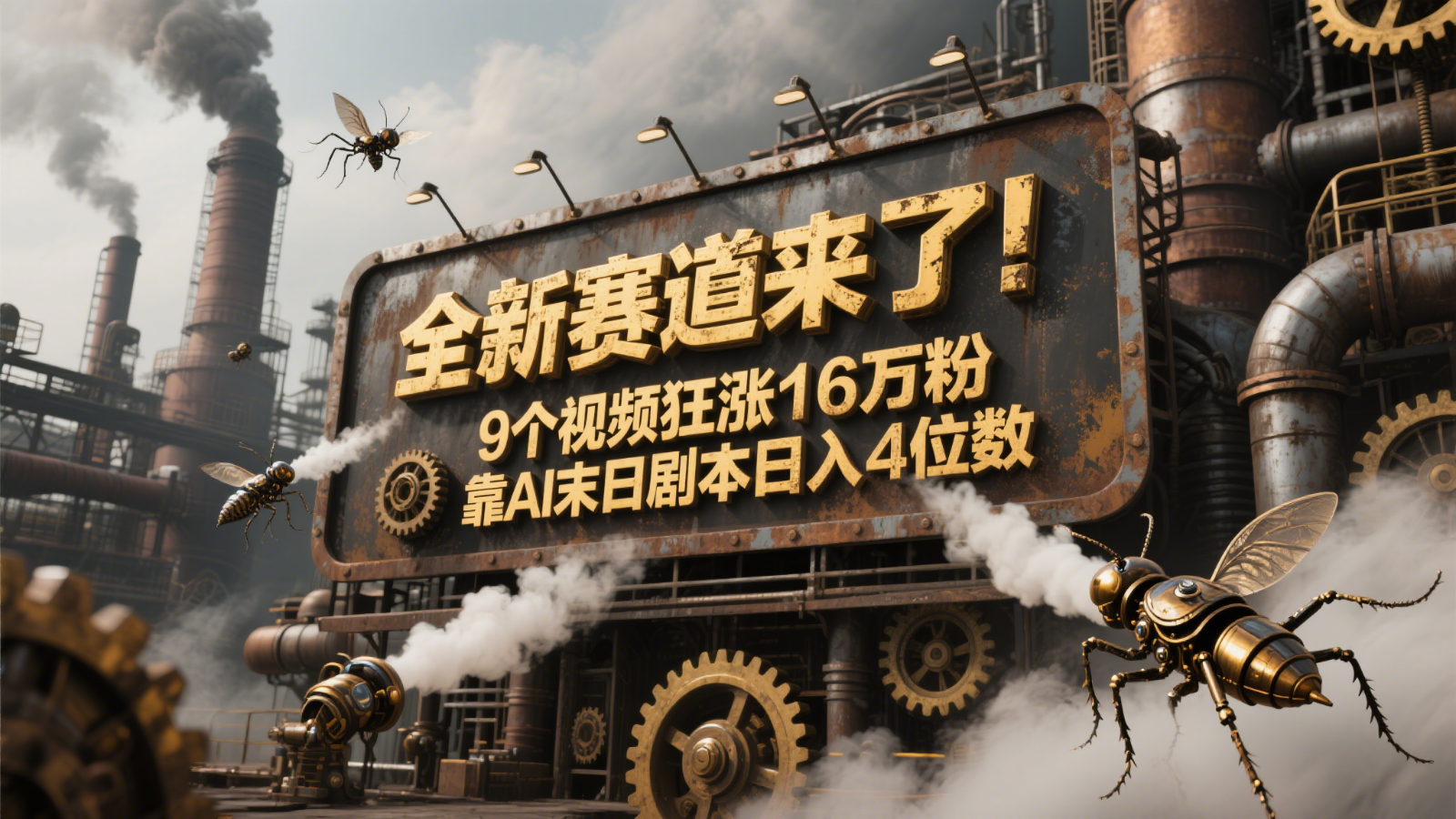 全新赛道来了！9个视频狂涨16万粉，靠AI末日剧本日入4位数，评论区爆肝追更！-创新Ovo