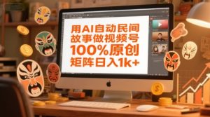 用AI自动民间故事做视频号,100%原创,矩阵日入1k+-创新Ovo
