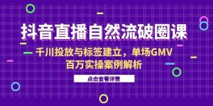 抖音直播自然流破圈课-6月,千川投放与标签建立,单场GMV百万实操案例解析-创新Ovo