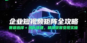 企业短视频矩阵全攻略,赛道选择+团队搭建,精准获客变现实操-创新Ovo
