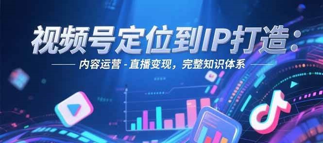 视频号定位到IP打造：账号搭建-内容运营-直播变现，完整知识体系-创新Ovo
