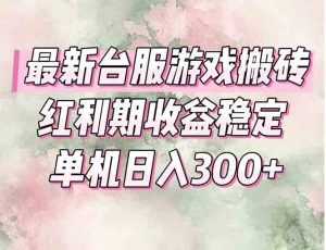 最新台服游戏搬砖，红利期收益高稳定，操作简单，小白闭眼入。-创新Ovo