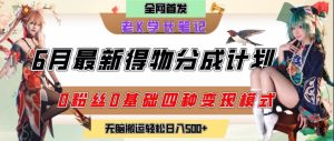 6月份最新得物创作者分成计划2.0玩法，0粉丝0基础四种模式变现，从隐蔽渠道无脑搬运，日入2张-创新Ovo
