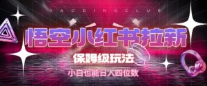 悟空小红书拉新,保姆级玩法,小白也能日入四位数-创新Ovo