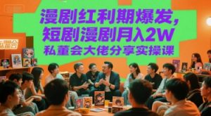 漫剧红利期爆发,短剧漫剧月入2W私董会大佬分享实操课-创新Ovo