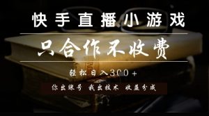 快手直播小游戏，只合作不收费，你出账号我出技术， 分润模式【揭秘】-创新Ovo