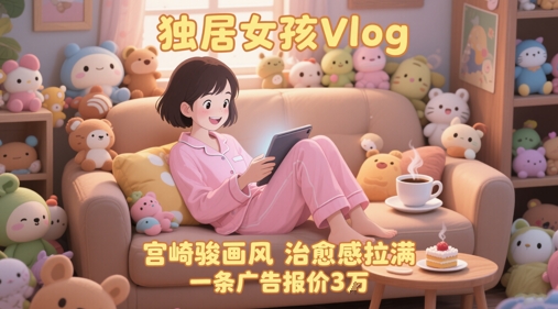 单个账号涨粉71W！用AI制作独居女孩Vlog，宫崎骏画风，治愈感拉满，一条广告报价3W-创新Ovo