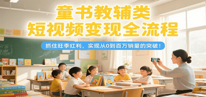 童书教辅类短视频变现全流程，抓住旺季红利，实现从0到百万销量的突破！-创新Ovo