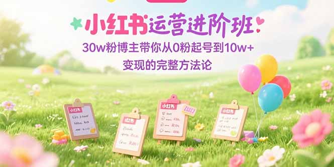 小红书运营进阶班：30w粉博主带你从0粉起号到10w+变现的完整方法论-创新Ovo