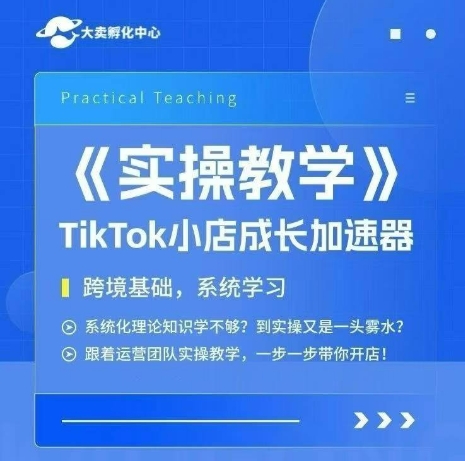 大卖家孵化中心TikTok实操课，TikTok小店成长加速器，跨境基础系统学习，一步一步带你开店-创新Ovo