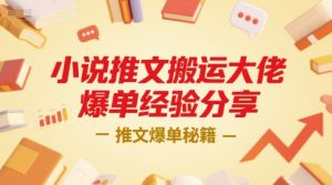 小说推文搬运大佬爆单经验分享，推文爆单秘籍-创新Ovo