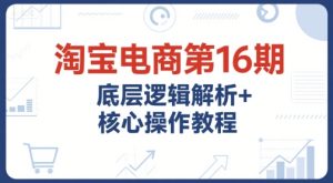淘宝电商第16期，底层逻辑解析+核心操作教程，运营、推广提升能力的必学课程+配套资料-创新Ovo