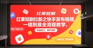 红果短剧拉新之快手发布视频一镜到底全流程教学，拉新1个最高12块，收益给力，操作简单-创新Ovo