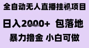 最新全自动抖音无人直播挂G项目,日入2k+ 包落地暴力撸金,小白可做【揭秘】-创新Ovo