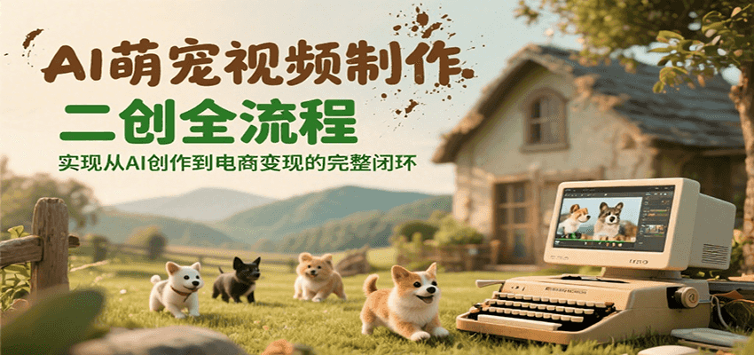 AI萌宠视频制作二创全流程，实现从AI创作到电商变现的完整闭环-创新Ovo