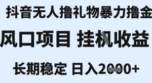 最新风口抖音无人暴力撸金技术,不违规不封号,一个小时收益2k+,小白当天拿结果【揭秘】-创新Ovo