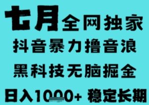 7月最新风口抖音无人直播撸音浪，长期稳定，非短期，全自动运行，低门槛无脑，日入1k+【揭秘】-创新Ovo