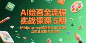 AI绘画全流程实战课5期，Midjourney基础到LORA训练，含商业案例与关键词库-创新Ovo