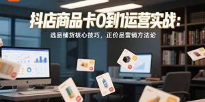 抖店商品卡0到1运营实战:选品铺货核心技巧,正价品营销方法论-创新Ovo