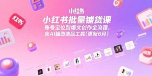 小红书批量铺货课，账号定位到爆文创作全流程，含AI辅助选品工具(更新6月-创新Ovo