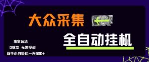 大众采集全自动玩法，新手小白轻松一天5张+，操作简单零成本【揭秘】-创新Ovo