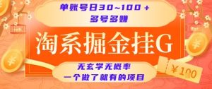 淘系掘金挂G项目,单账号日收益30~100+,多号多得,一个做了就有的项目【揭秘】-创新Ovo