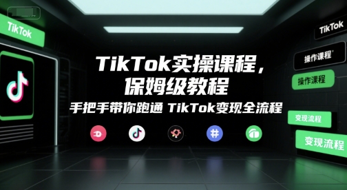 TikTok实操课程，保姆级教程，手把手带你跑通TikTok变现全流程-创新Ovo