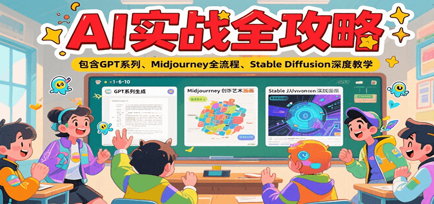 AI实战全攻略，包含GPT系列、Midjourney全流程、Stable Diffusion深度教学-创新Ovo