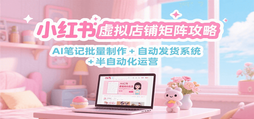 小红书虚拟店铺矩阵攻略：AI笔记批量制作 + 自动发货系统 + 半自动化运营-创新Ovo