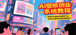 AI壁纸创业系统教程，零成本打造高转化壁纸产品，实现从创意到变现的完整闭环-创新Ovo