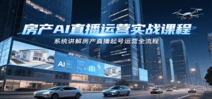 房产AI直播运营实战课程，系统讲解房产直播起号运营全流程-创新Ovo