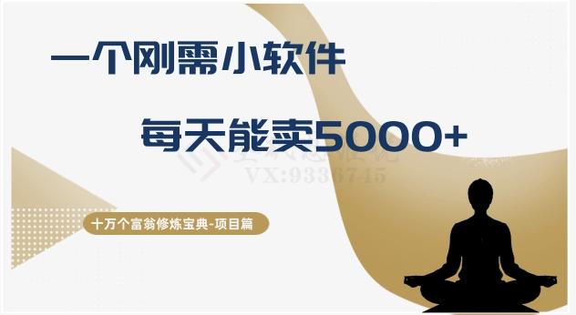 十万个富翁修炼宝典之17.一个刚需小软件，每天能卖5000+-创新Ovo
