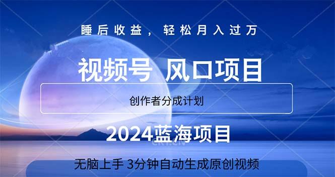 2024蓝海项目，3分钟自动生成视频，月入过万-创新Ovo