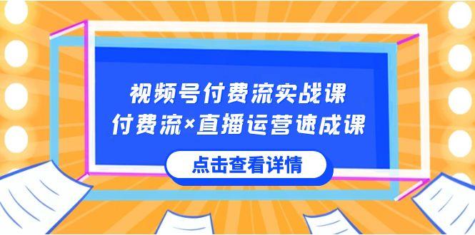 视频号付费流实战课，付费流×直播运营速成课，让你快速掌握视频号核心运营技能-创新Ovo