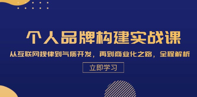 个人品牌构建实战课：从互联网规律到气质开发，再到商业化之路，全程解析-创新Ovo