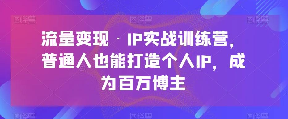 流量变现·IP实战训练营，普通人也能打造个人IP，成为百万博主-创新Ovo