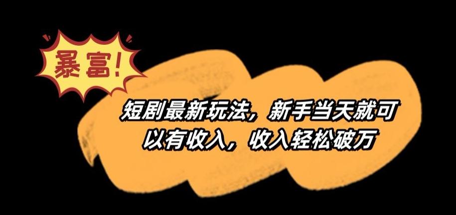 短剧最新玩法，新手当天就可以有收入，收入轻松破万【揭秘】-创新Ovo