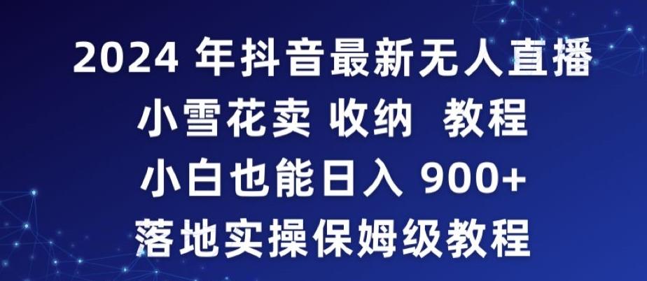 2024年抖音最新无人直播小雪花卖收纳教程，小白也能日入900+落地实操保姆级教程【揭秘】-创新Ovo